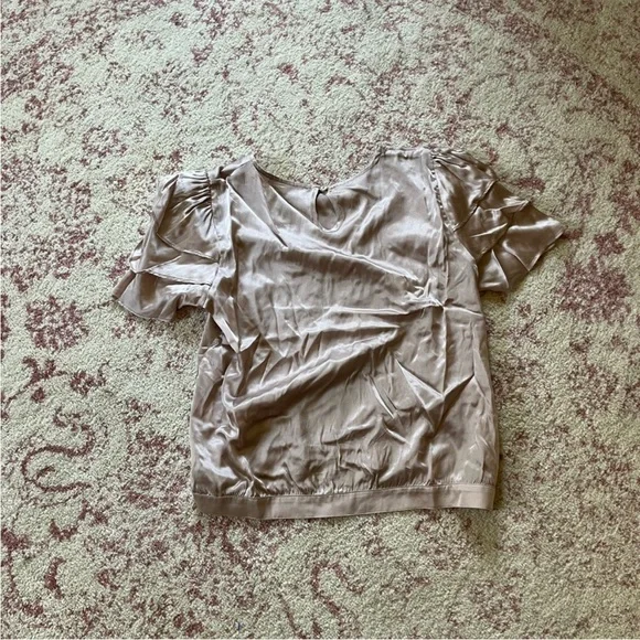 Anine Bing Flutter Sleeve Silk Top XS - Picture 7 of 7